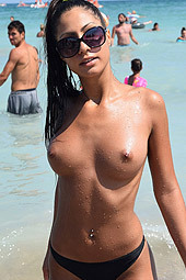 Cristina Topless On The Beach