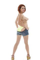 Redhead In Daisy Duck Shorts